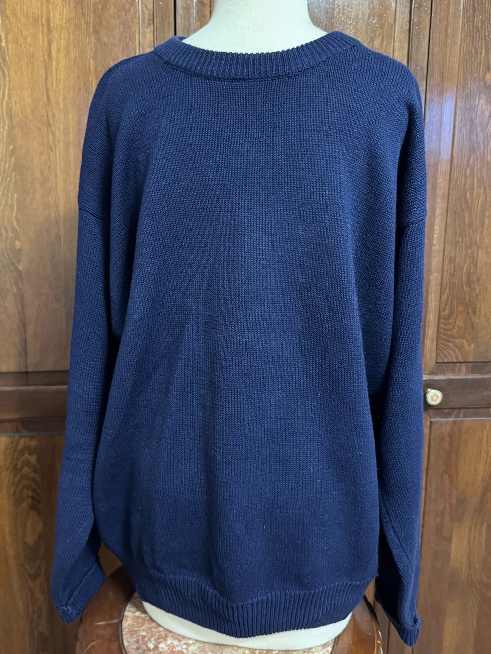 Vintage 90s American Eagle Ramie Cotton Normcore Oversized Knit Blue Sweater XL